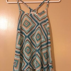 Semi sheer racer back top